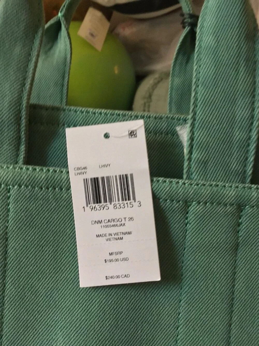 NWT Coach Cargo Tote Denim Ivy CBG46